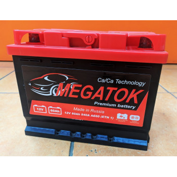Аккумулятор АКБ MEGATOK 6СТ-60 (0) евро (242/175/190)