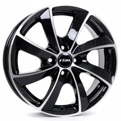 7.5x17 5/114.3 ET47 70.1 RIAL Lugano Diamond Black Front Polished